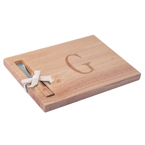 Miicol tabla charcutería de madera de diez pulgadas con monograma, perfecta para servir quesos.
