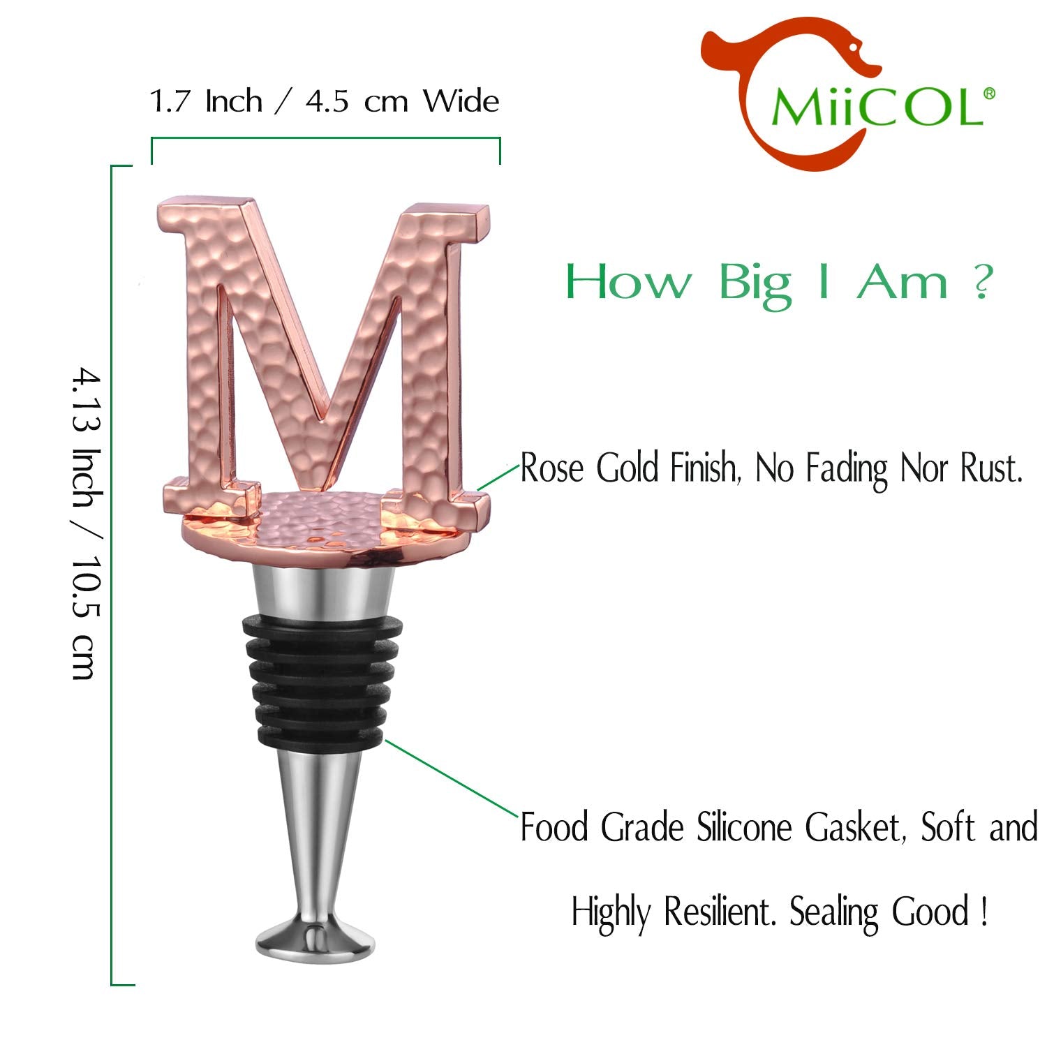 Miicol tapon-prosecco-rosado-oro: sella herméticamente para conservar la burbuja