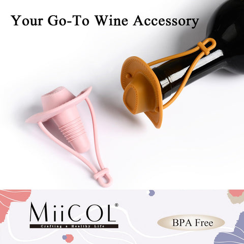 Miicol tapón vino amarillo y rosa: regalo alegre y práctico