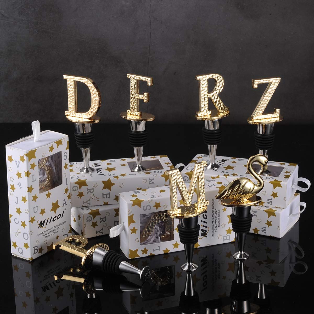 Miicol tapón vino con monograma elegante, toque personal
