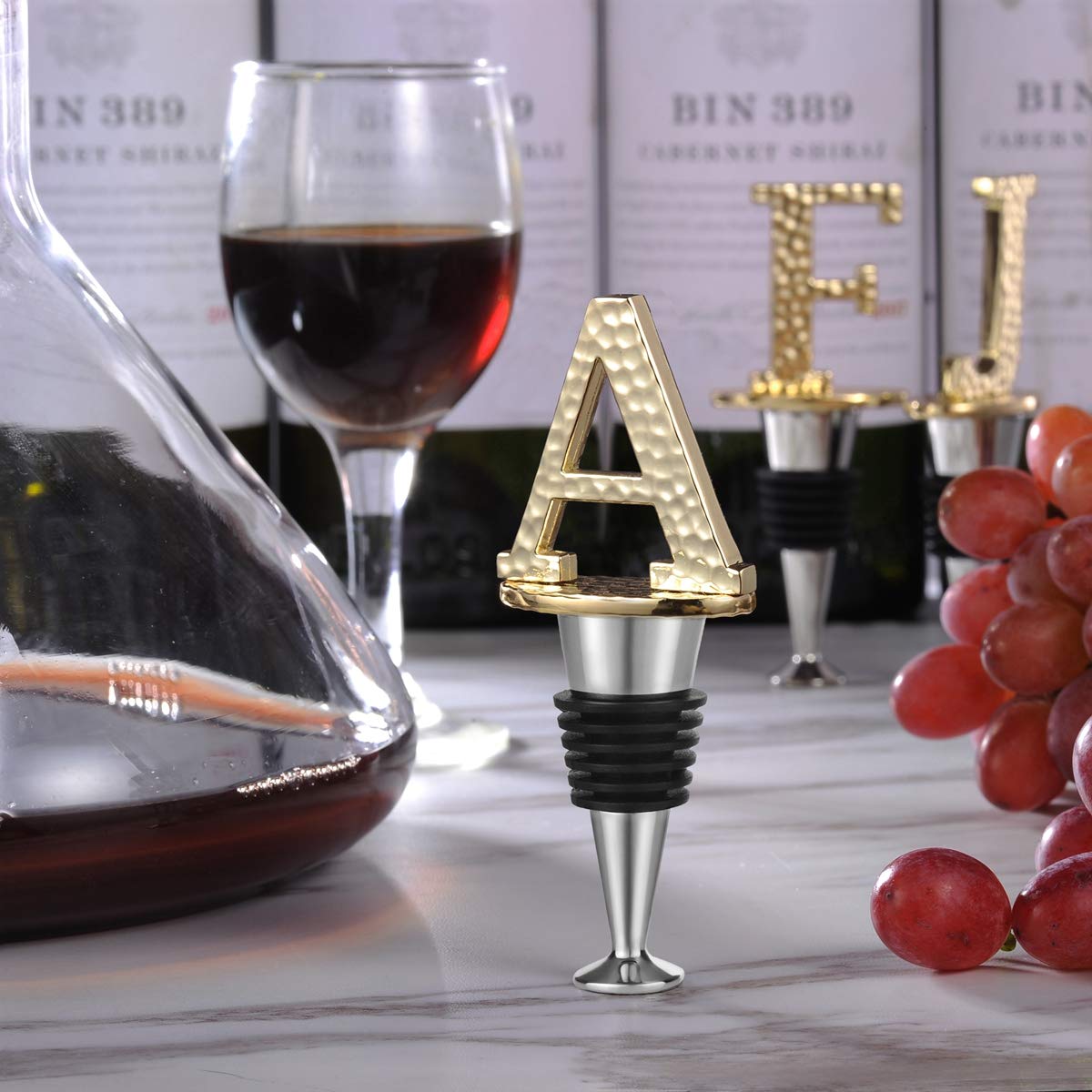 Miicol tapon-vino-dorado-insercion-botella, sello hermético para conservar frescura