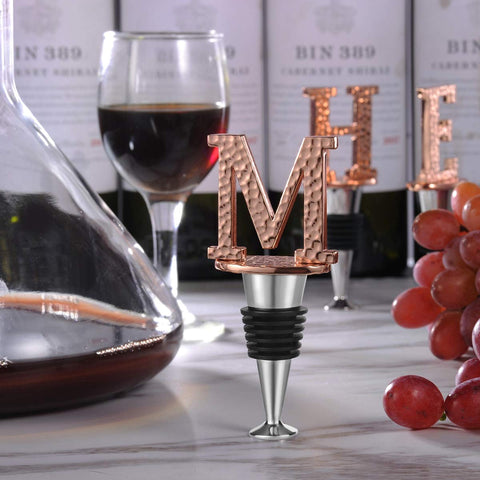 Miicol tapon-vino-monograma-m: toque personal para regalo elegante