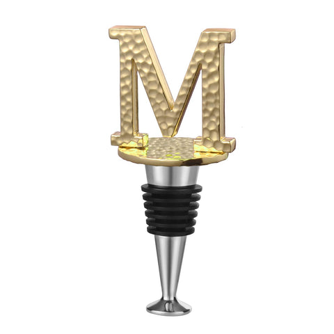 Miicol tapón de vino personalizado letra M dorado, añade elegancia y control de frescura