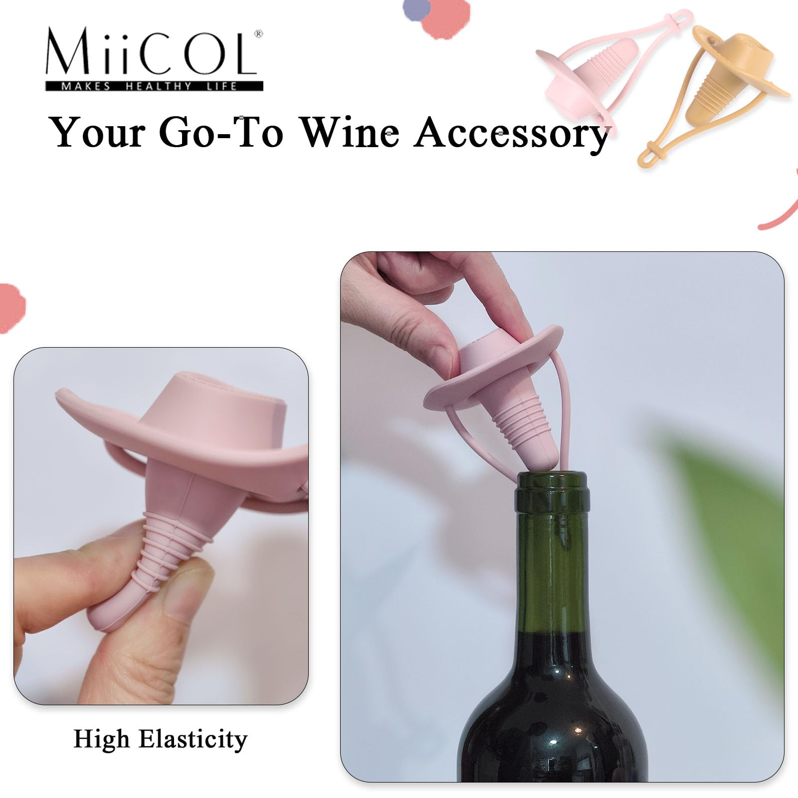 Miicol tapon silicona para bebidas con gas, mantiene burbujas