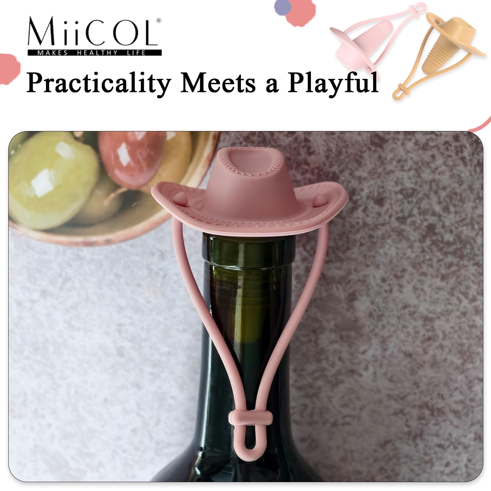 Miicol tapon silicona sin BPA, contacto seguro