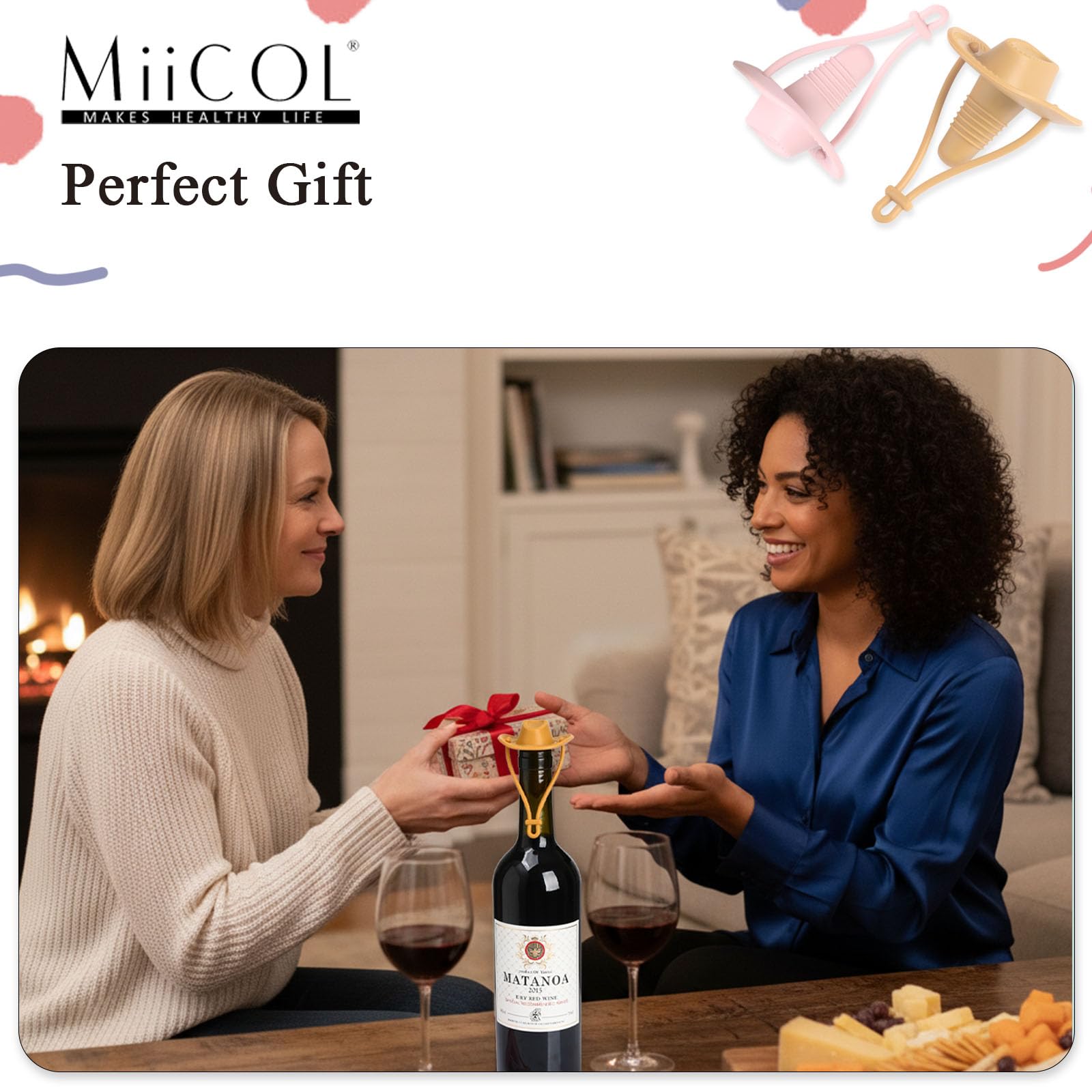 Miicol tapon silicona sombrero vaquero rosa añade estilo y sellado