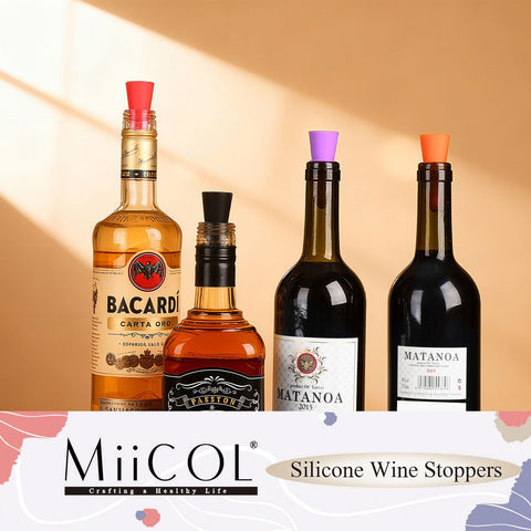 Miicol tapones silicona para champán mantienen la carbonatación sin fugas.