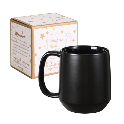 Miicol taza cerámica 16oz detalle-asa: asa amplia para mayor confort.