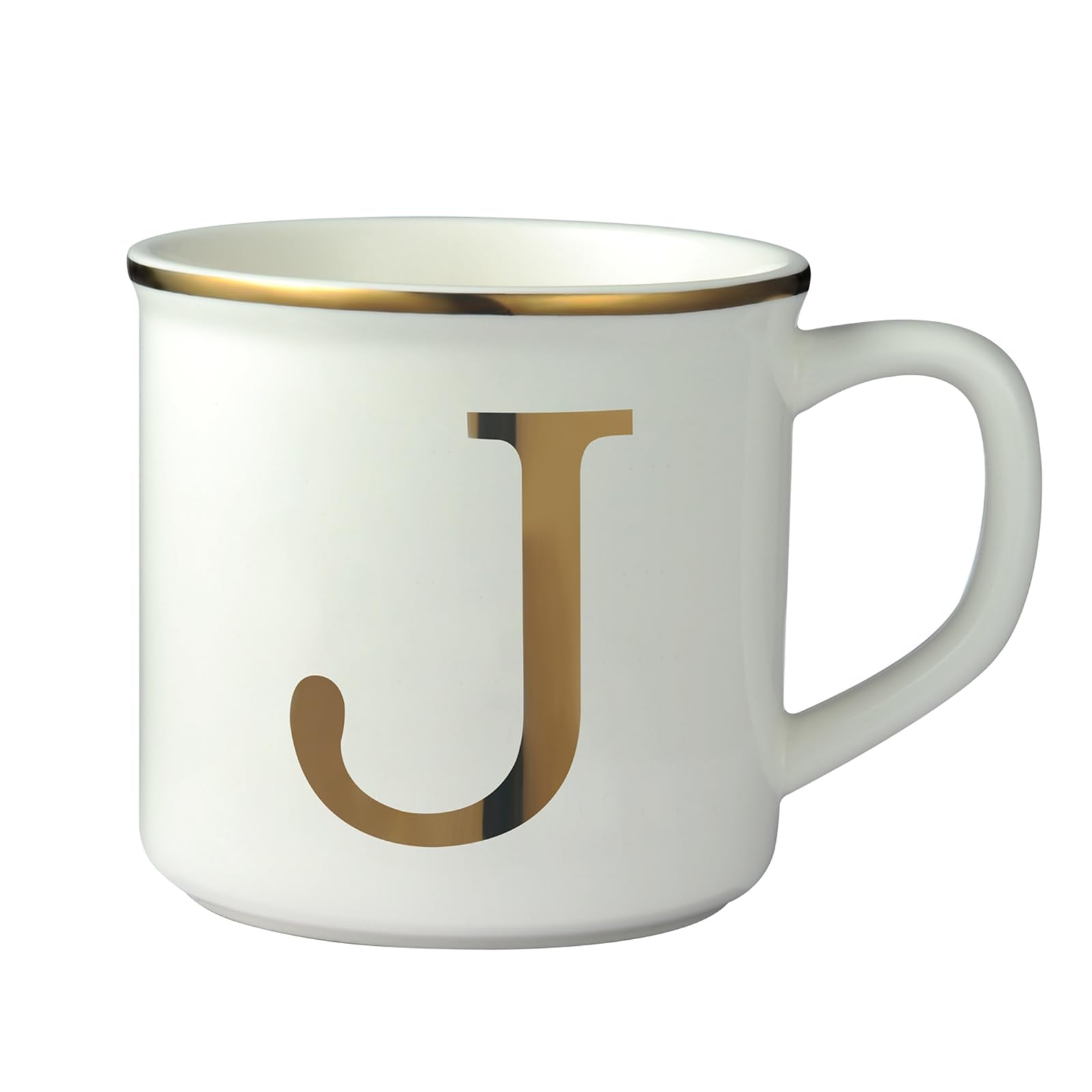 Miicol taza cerámica 16 oz con inicial dorada en el frente, ideal como regalo personalizado