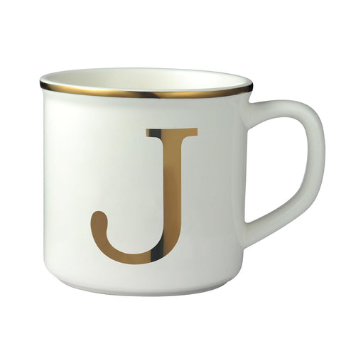 Miicol taza cerámica 16 oz con inicial dorada en el frente, ideal como regalo personalizado
