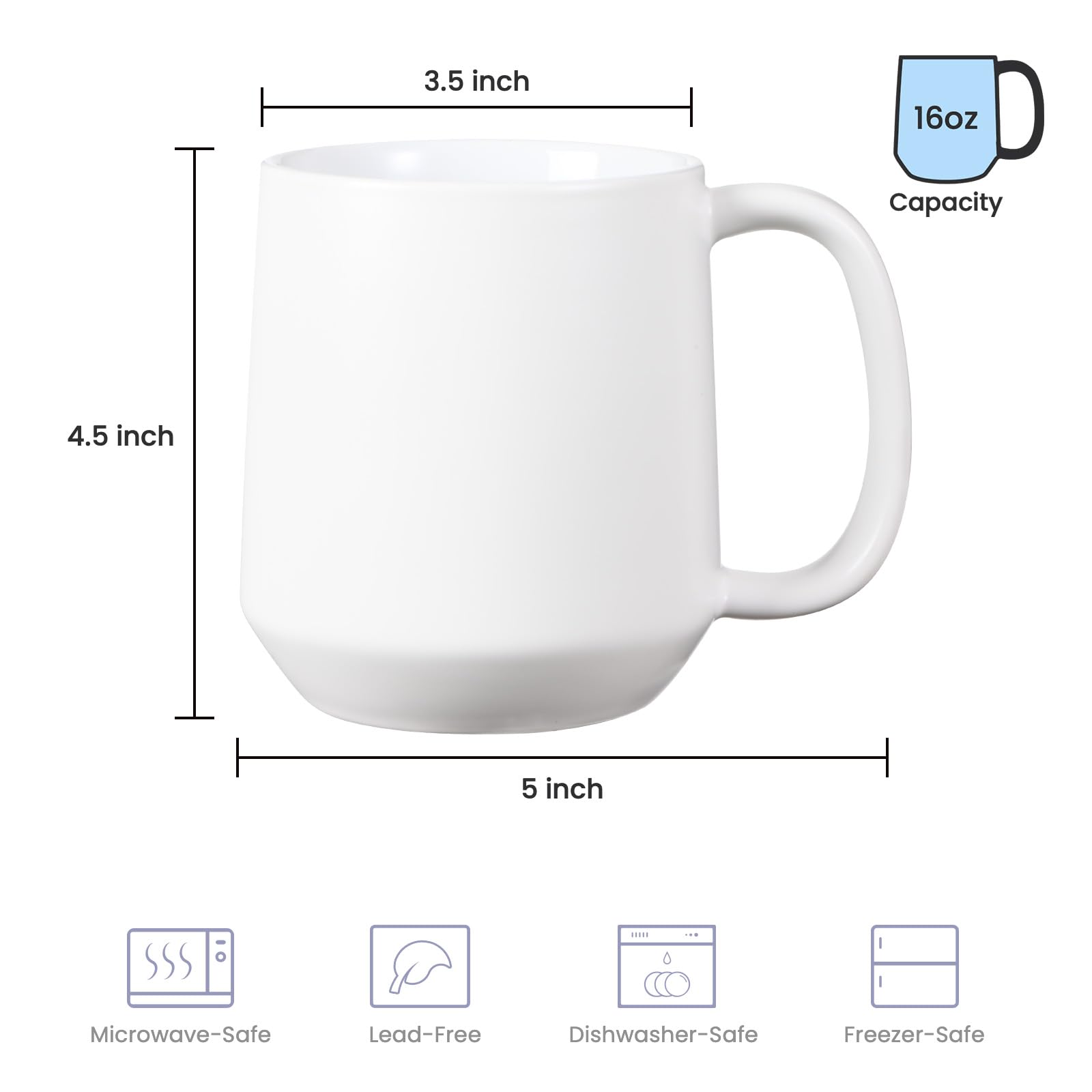 Mango ergonómico de Miicol para un agarre estable en café o té