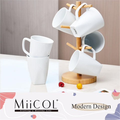 Taza Miicol ergonómica, agarre cómodo para bebidas calientes.