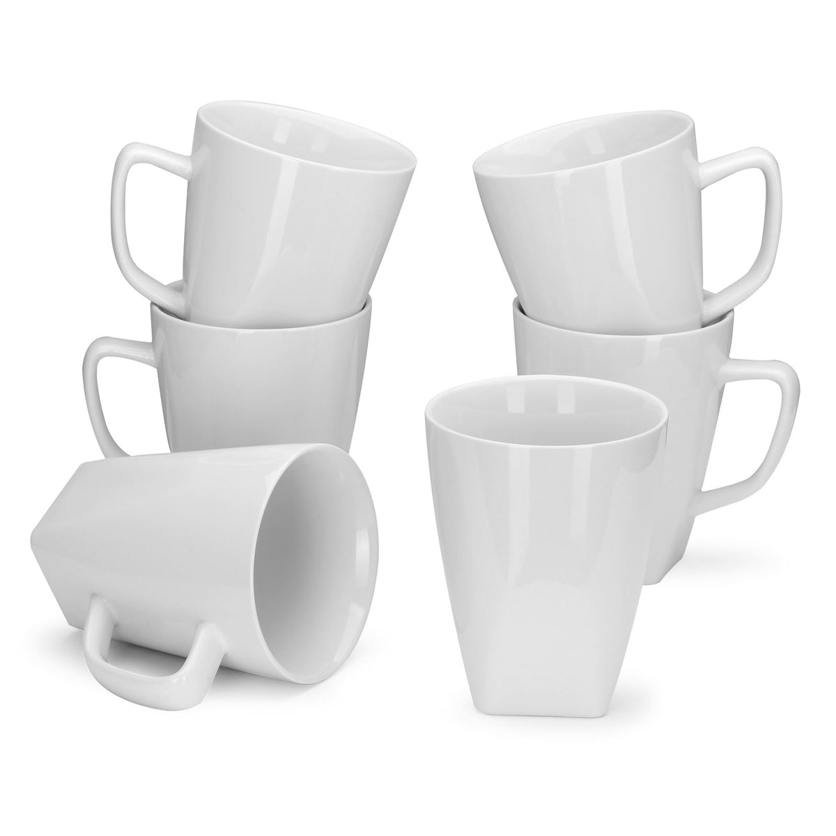 Taza Miicol de porcelana blanca 14oz para café caliente.