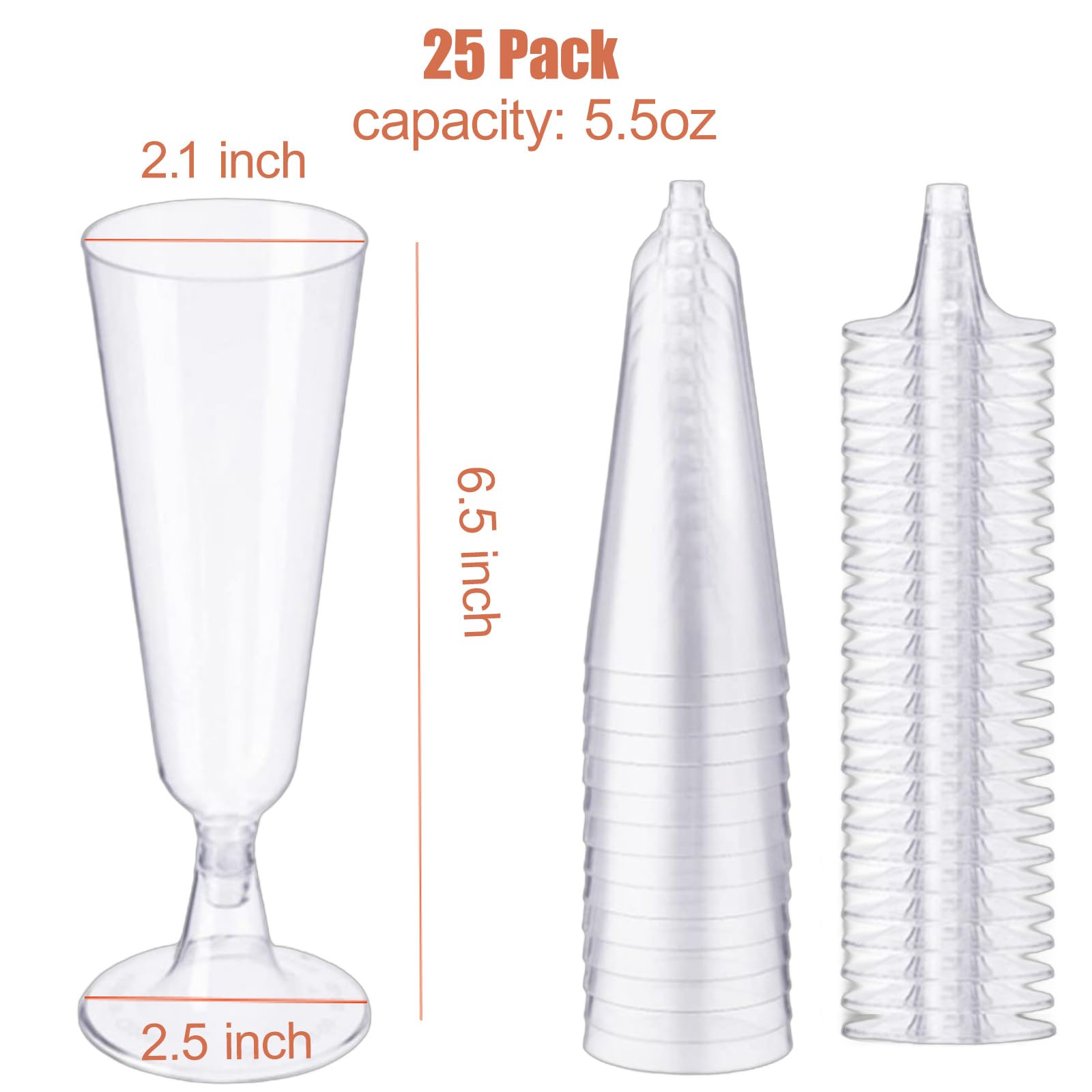 Paquete MIIDNTLX de 25 copas desechables para eventos