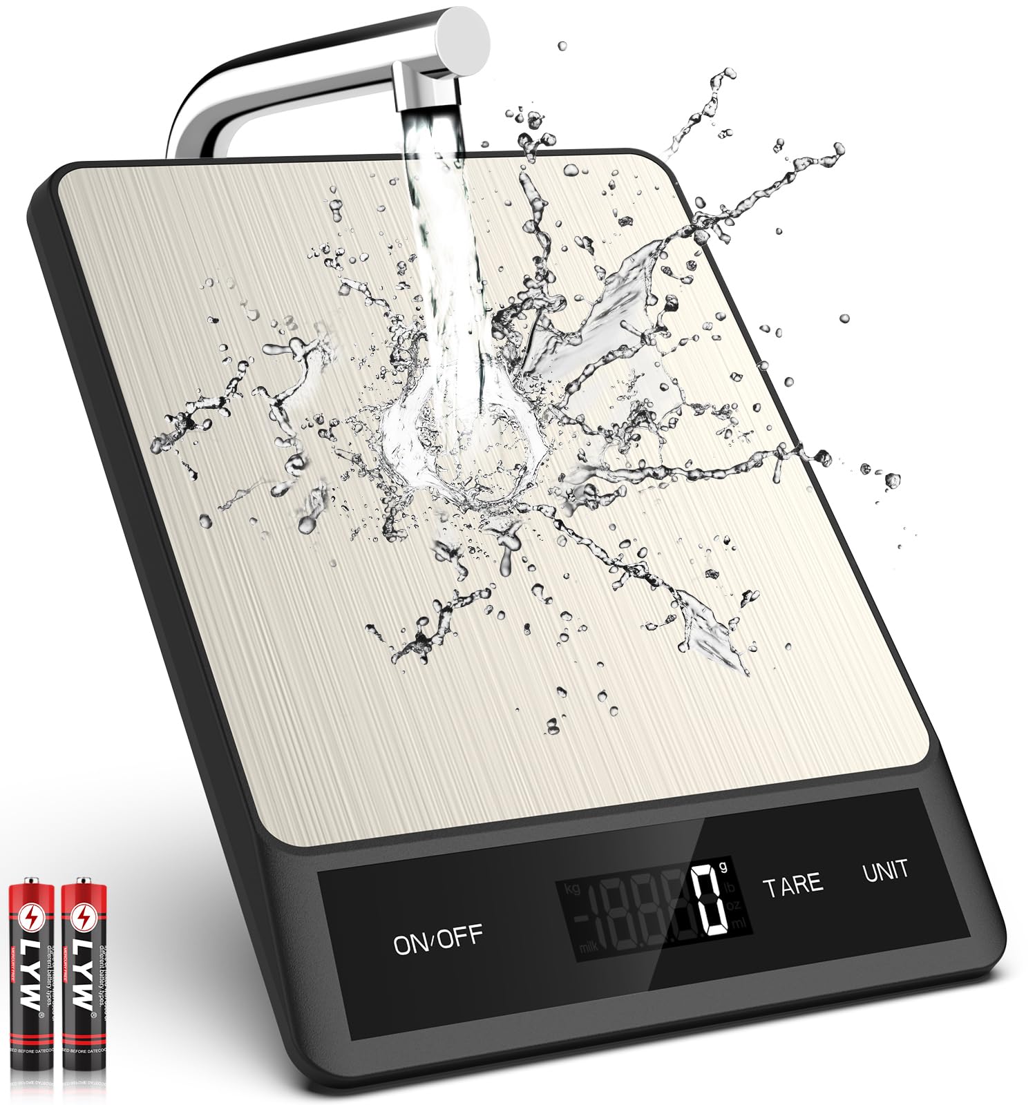 Mik-Nana Balanza de alimentos con pantalla retroiluminada para lecturas claras en la cocina.