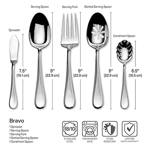Set para 12 comensales Mikasa Bravo con servicio completo.