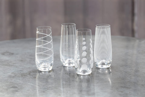 Vaso de cristal Mikasa Cheers plateado, efecto deslumbrante para celebraciones.