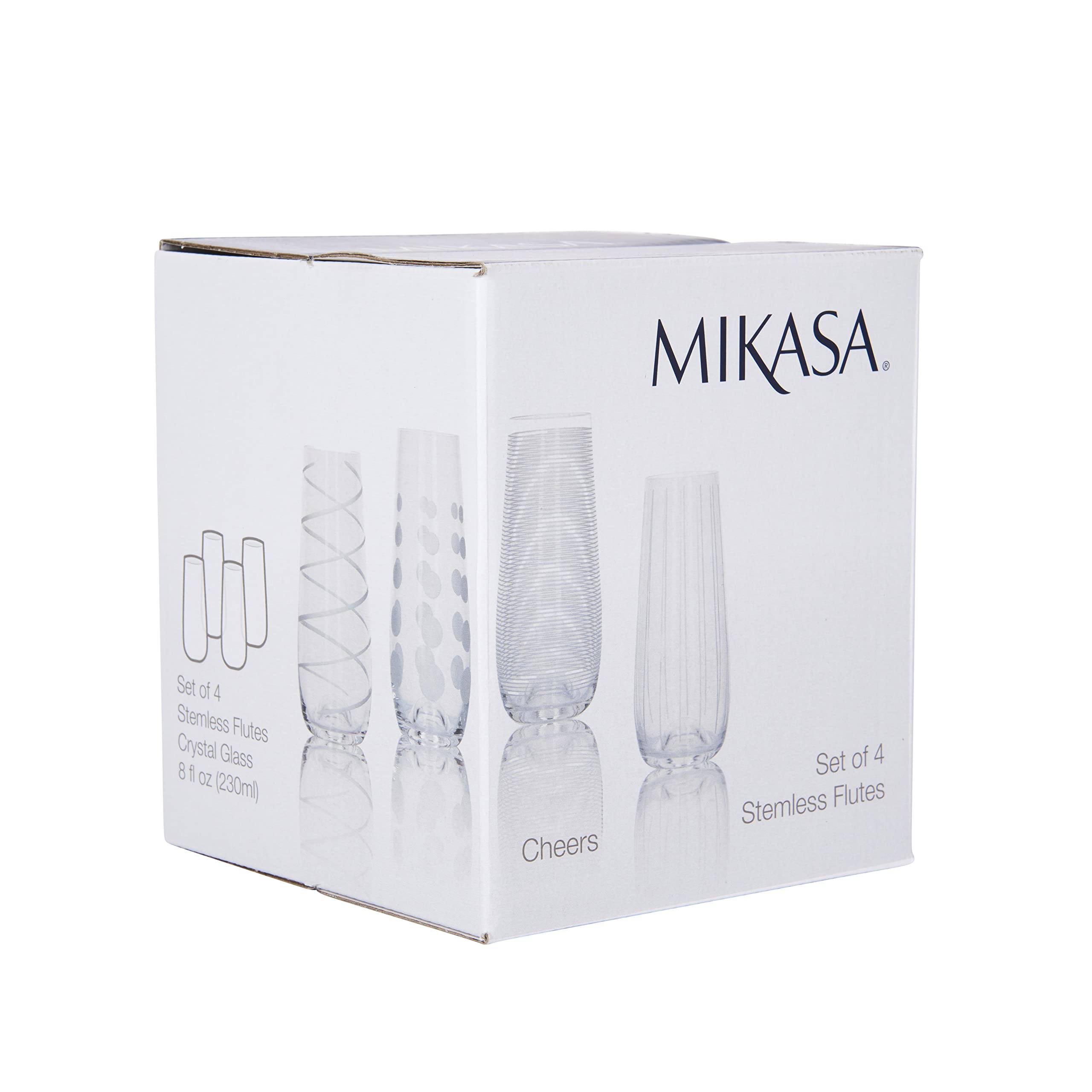 Copa Mikasa Cheers plateada, brillo claro mejora la mesa de comedor.
