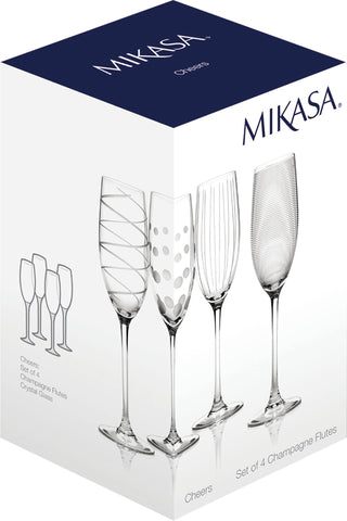 Detalles de puntos, líneas y remolinos en las copas Mikasa Cheers.