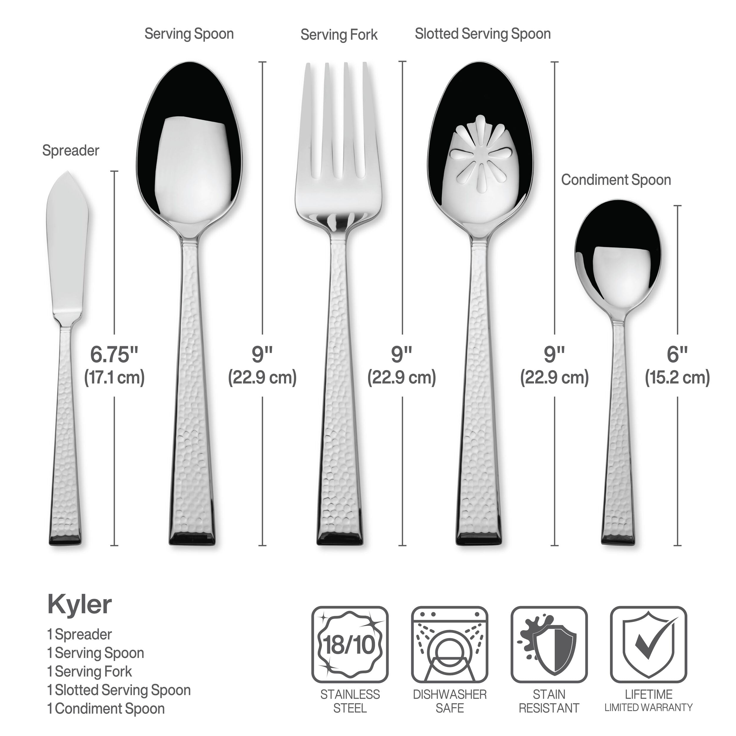 Mikasa Kyler acabado espejo brillante para servicio sofisticado.