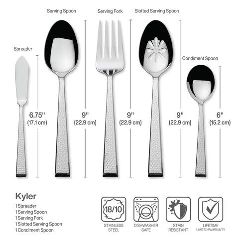 Mikasa Kyler acabado espejo brillante para servicio sofisticado.