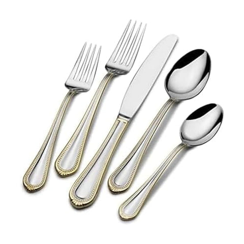 Mikasa Regent Dorado con detalle de cuentas para mesa elegante diaria