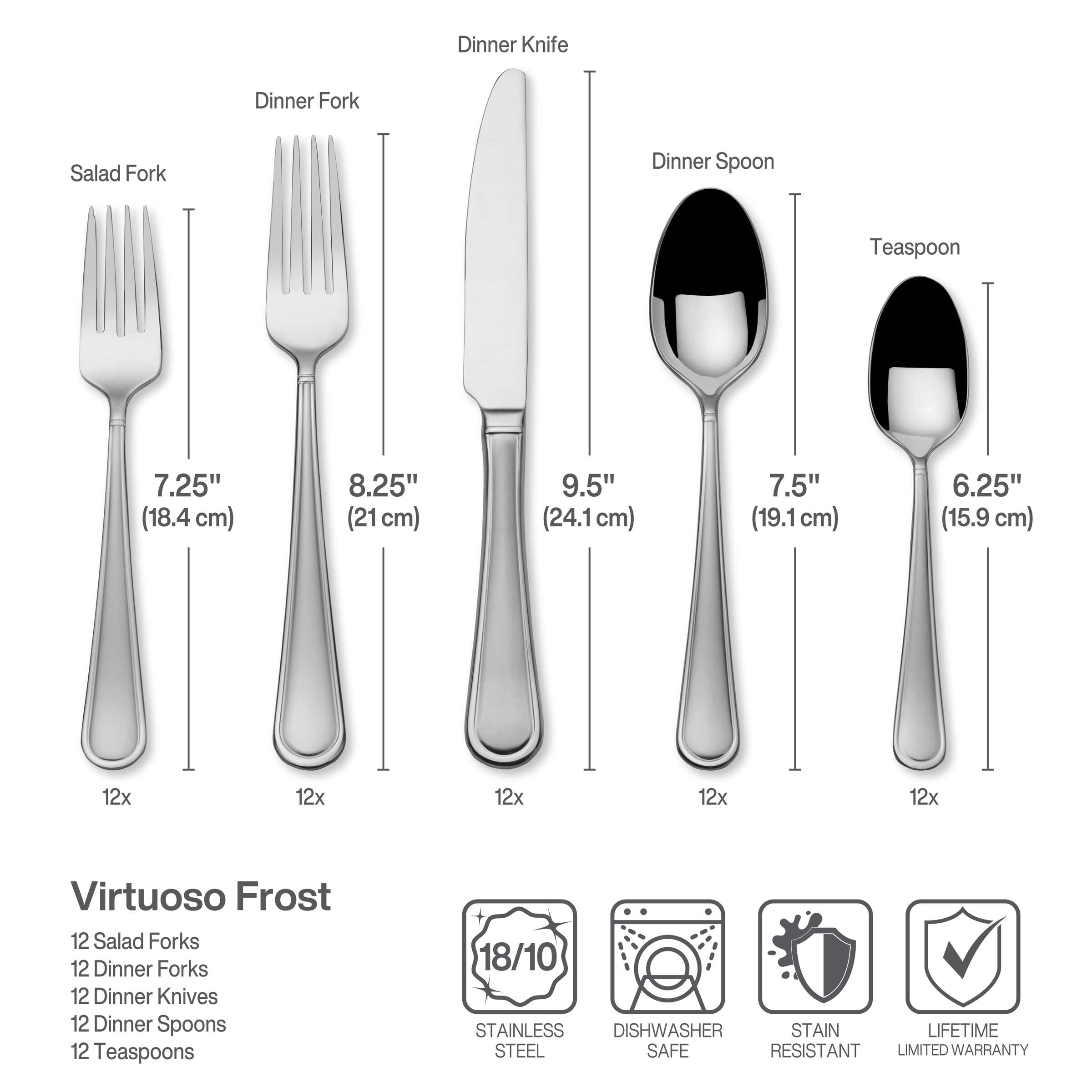 Mikasa Virtuoso Frost: acabado central esmerilado realza la elegancia.
