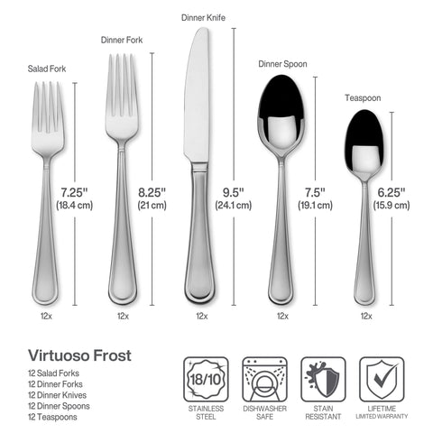 Mikasa Virtuoso Frost: acabado central esmerilado realza la elegancia.