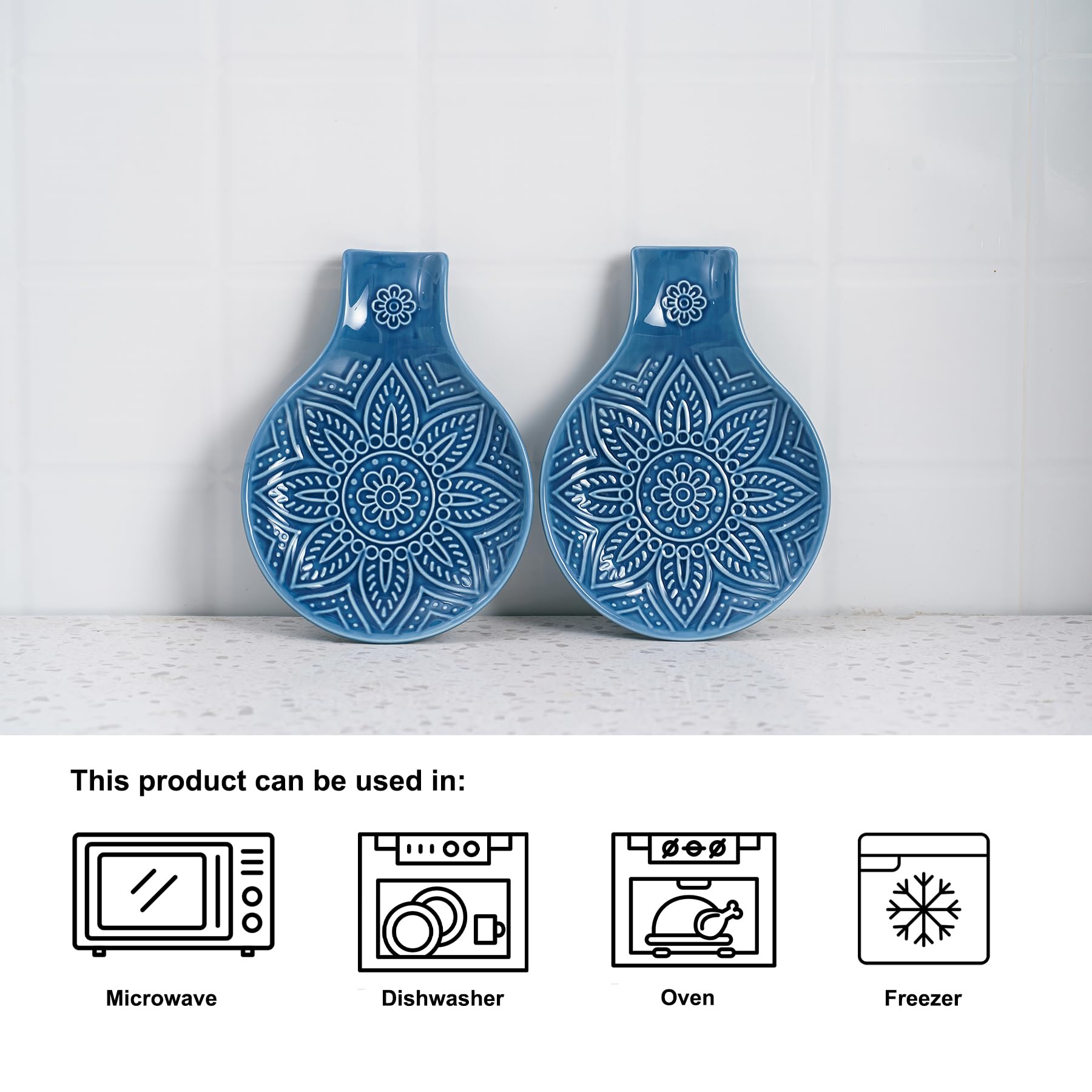 MIKIGEY escurridor para cucharas, cerámica apilable para ahorrar espacio.