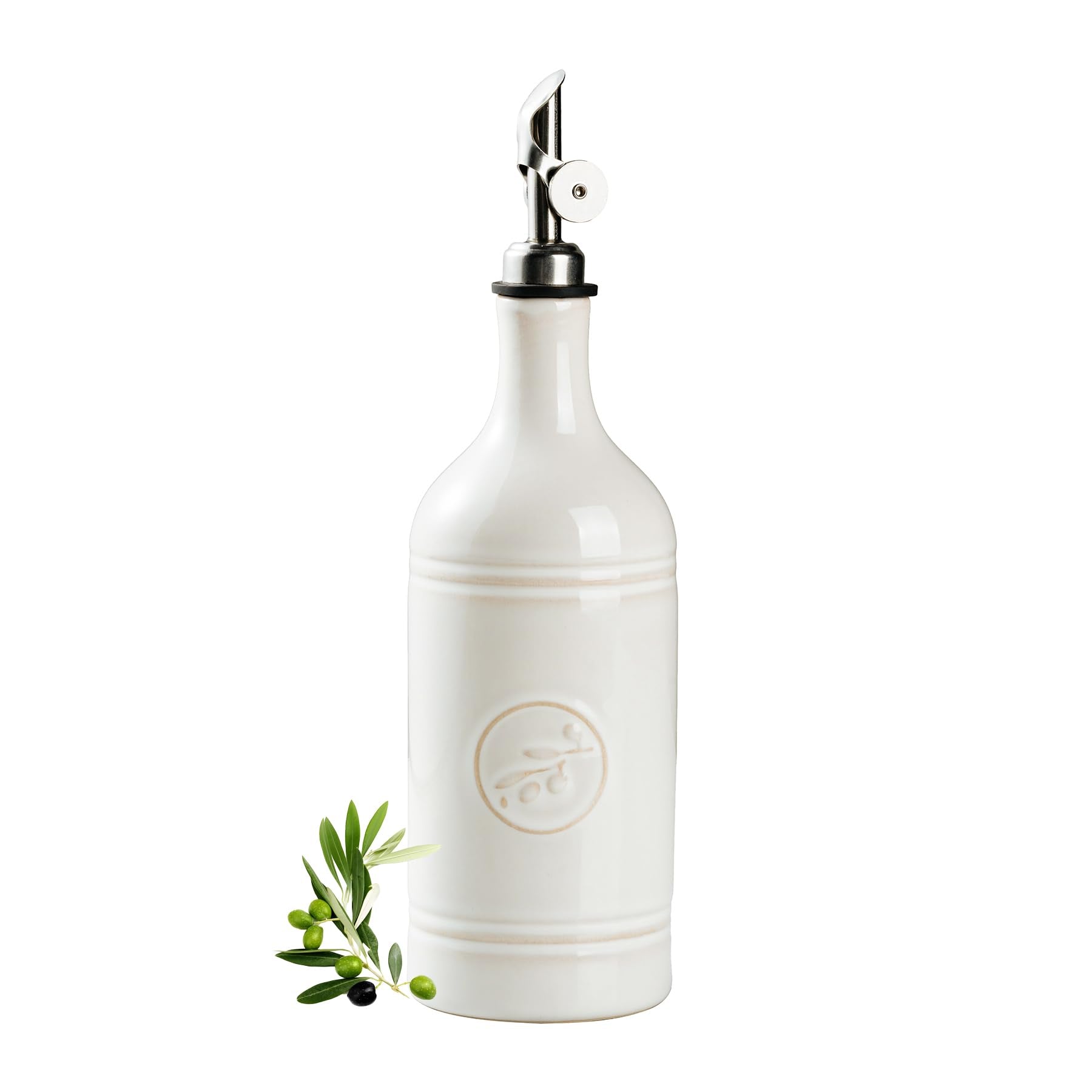 Frasco cerámico Mikigey para aceite de oliva con vertido suave.
