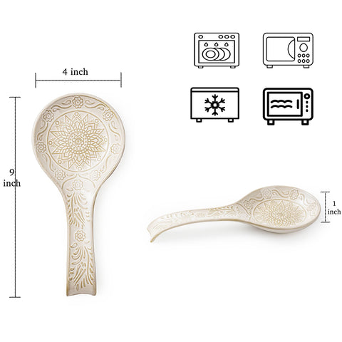 MIKIGEY reposacucharas ceramico blanco diseño minimalista facilita ordenar utensilios