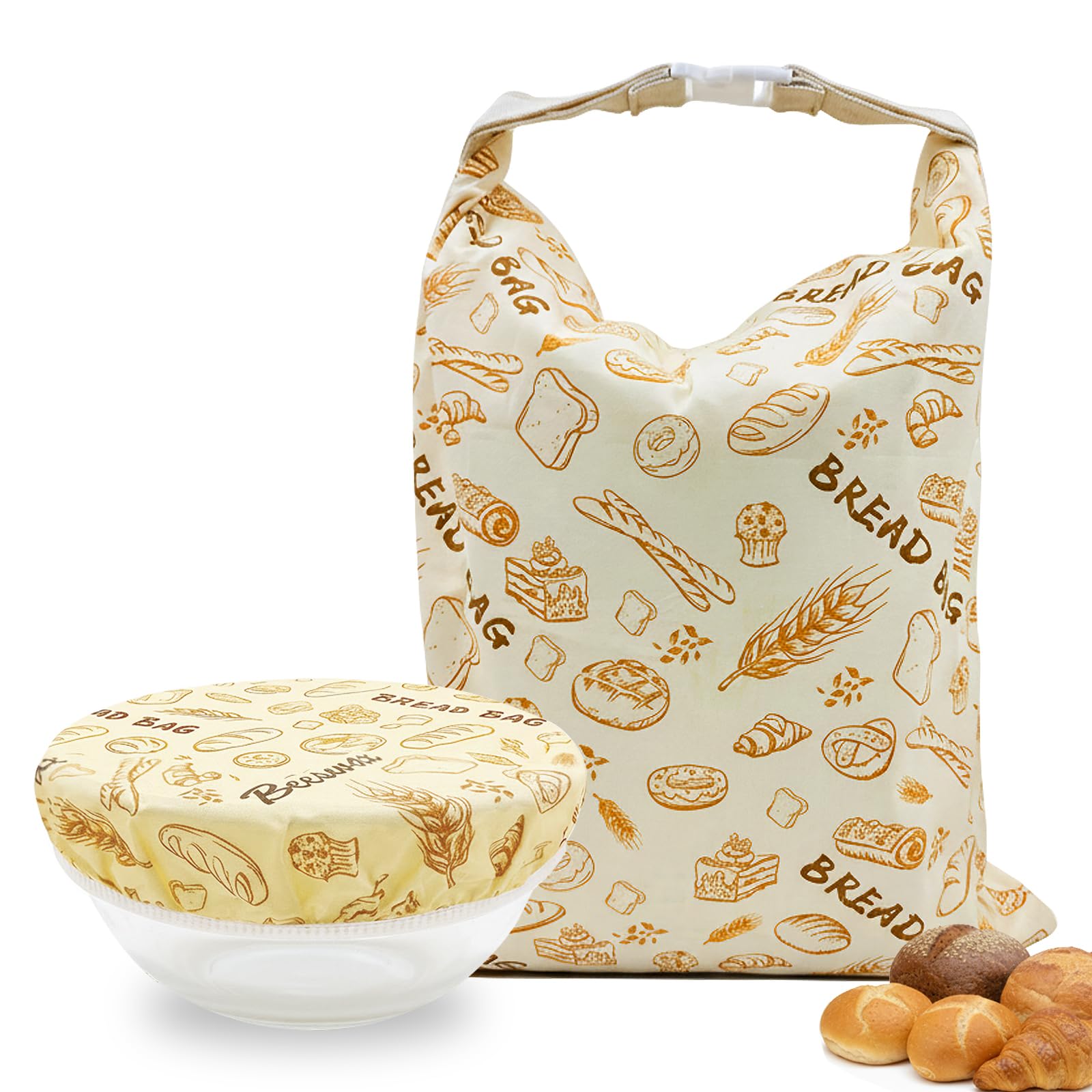 Bolsas MIKIPLUM de algodón con cera de abejas para pan, conserva la frescura sin plástico