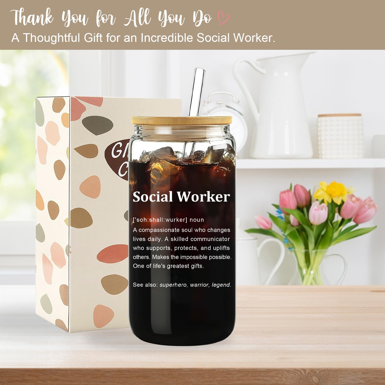 Presentación de regalo lista para trabajadora social Mikopei