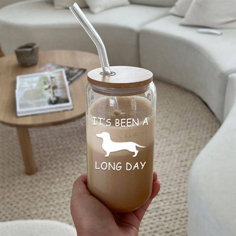 Taza cristalina para café helado, 16 onzas, perfecta para la oficina.