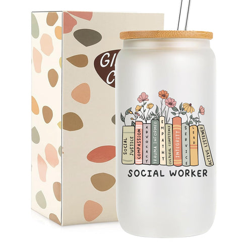 Taza de vidrio Mikopei con tapa y pajilla, ideal para café diario.
