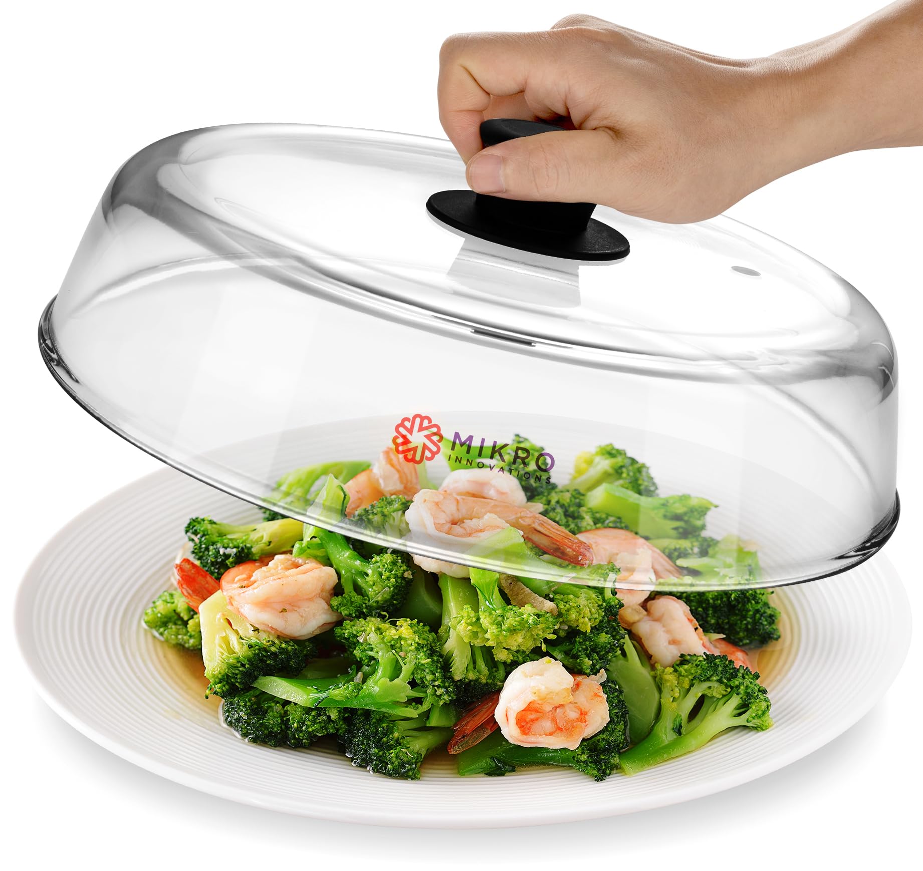 Tapa Mikro Innovations para microondas con vidrio claro, visión del alimento durante el calentamiento