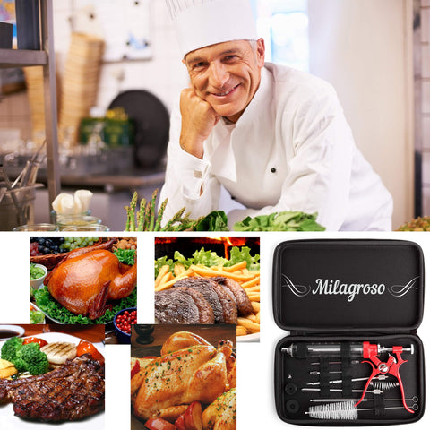Milagroso inyector de carne para pavo y filetes, marinados profundos.