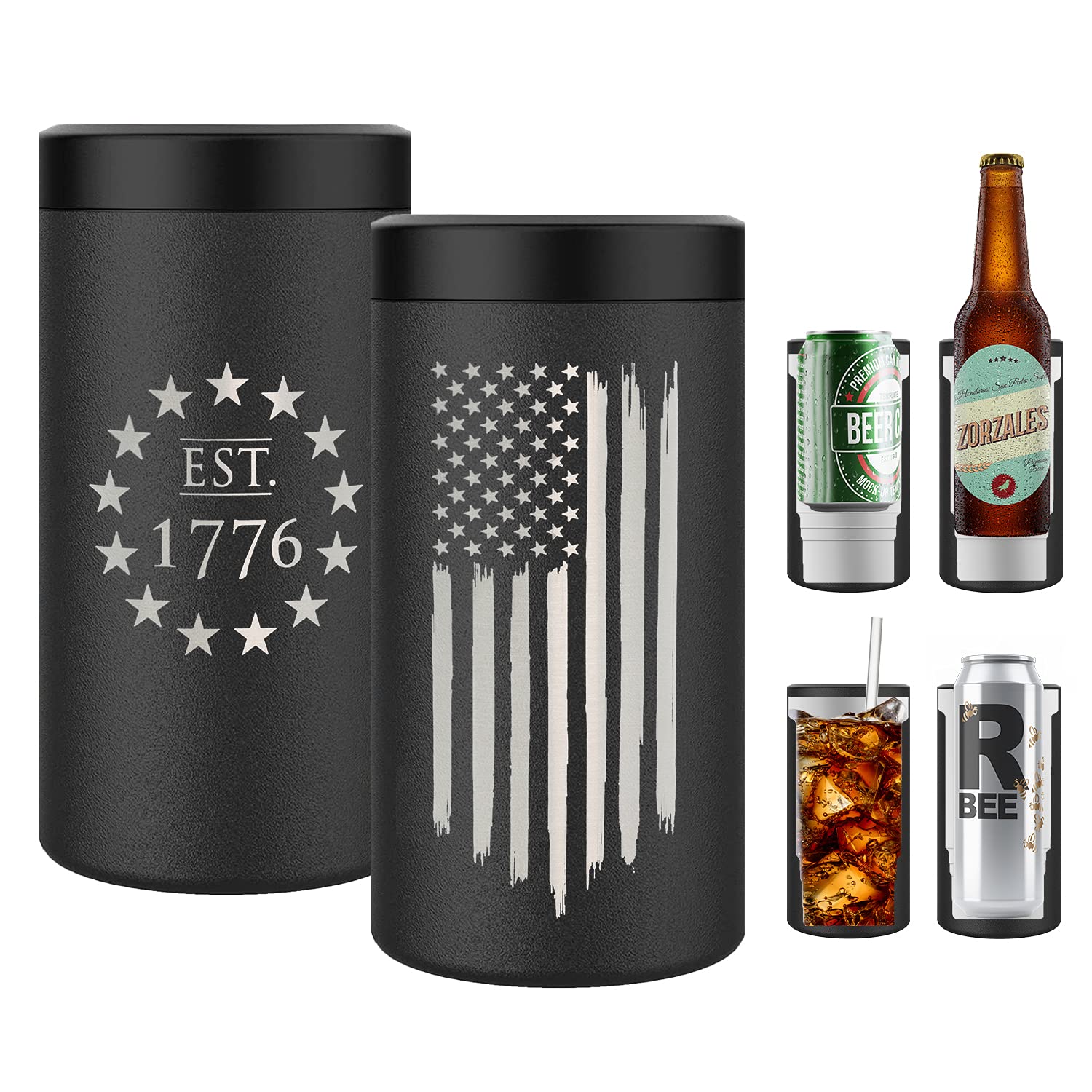 Military Gift Shop enfriador 4 en 1 para latas y botellas, frío duradero