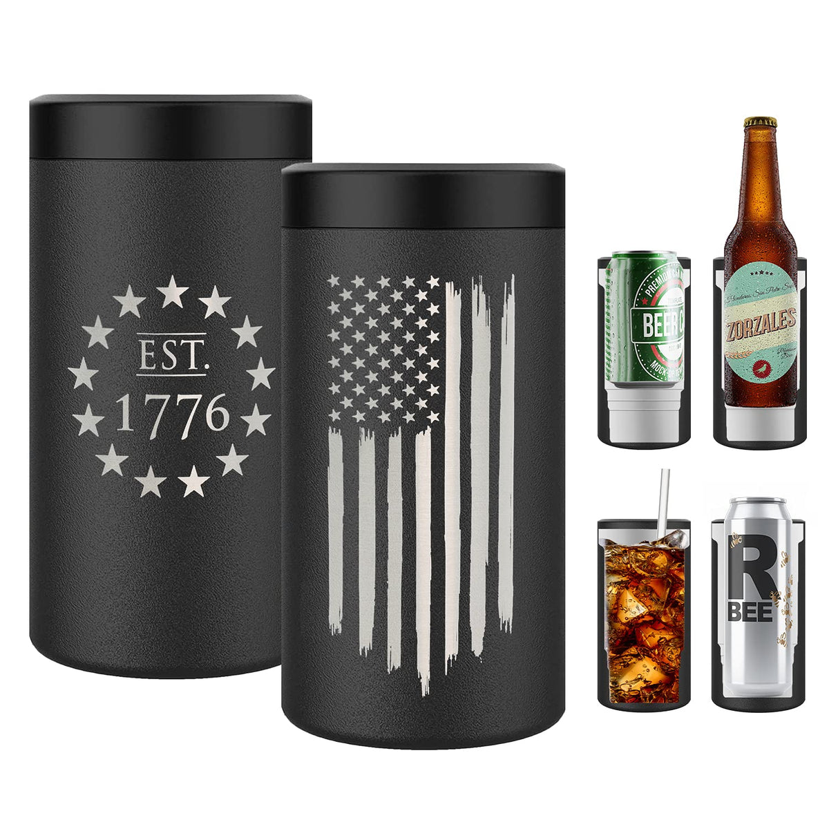 Military Gift Shop enfriador 4 en 1 para latas y botellas, frío duradero