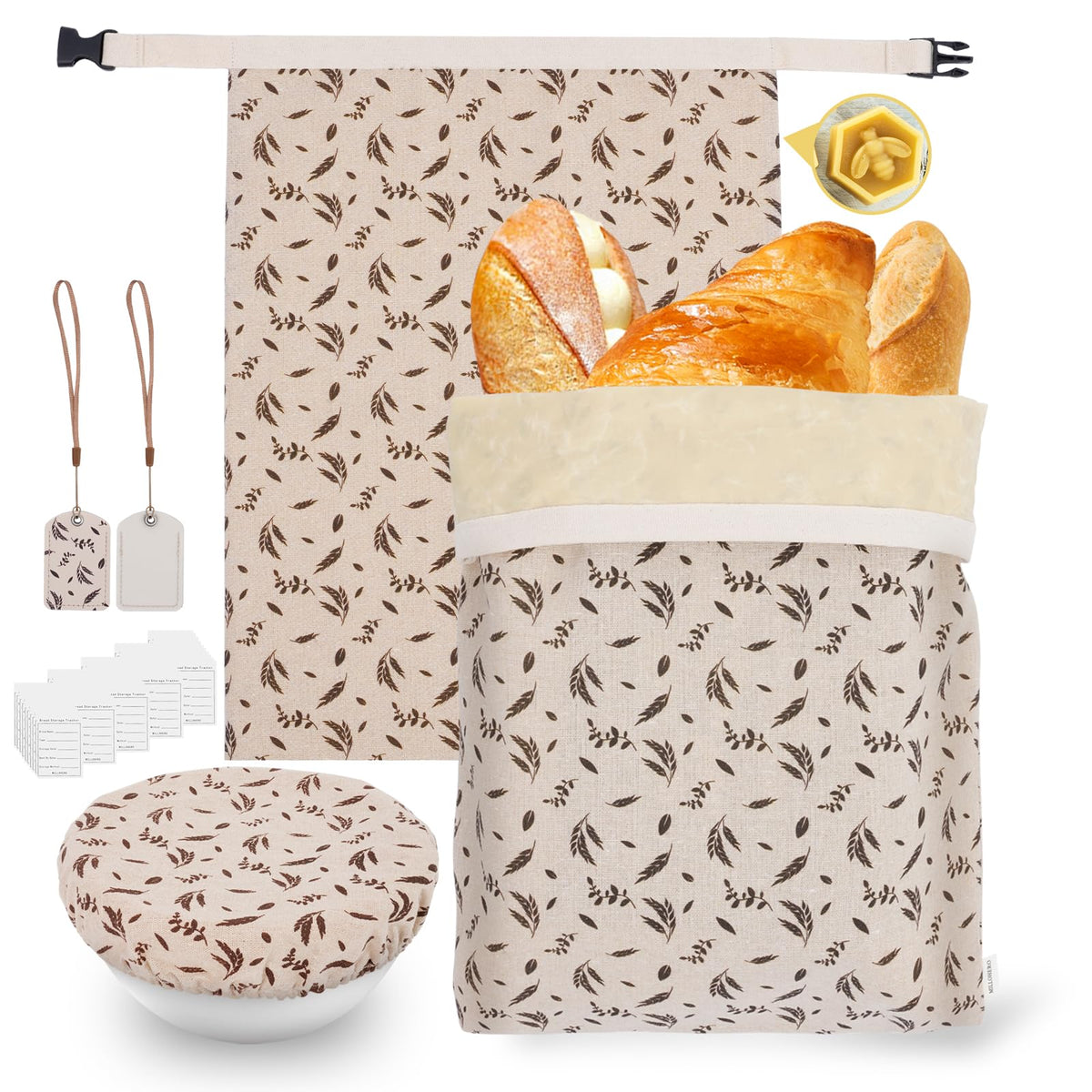 MILLOHERO bolsas de cera de abeja para pan, frente al conjunto XL para pan fresco