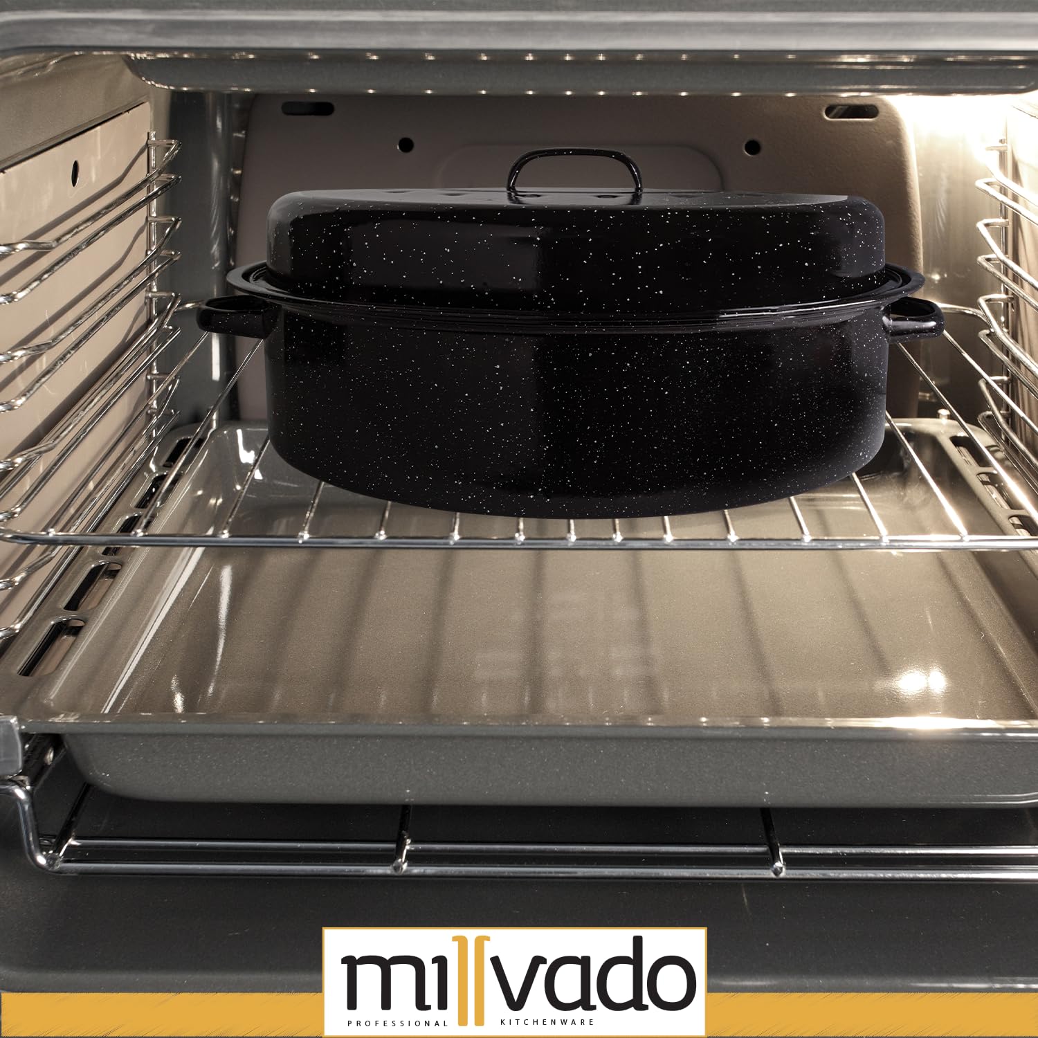 Millvado asadera granito exterior esmaltado, acabado duradero y resistente a manchas.