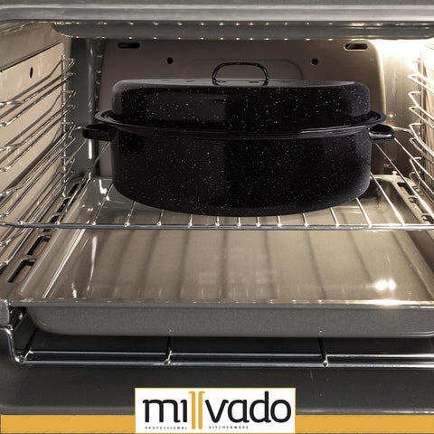 Millvado asadera granito exterior esmaltado, acabado duradero y resistente a manchas.