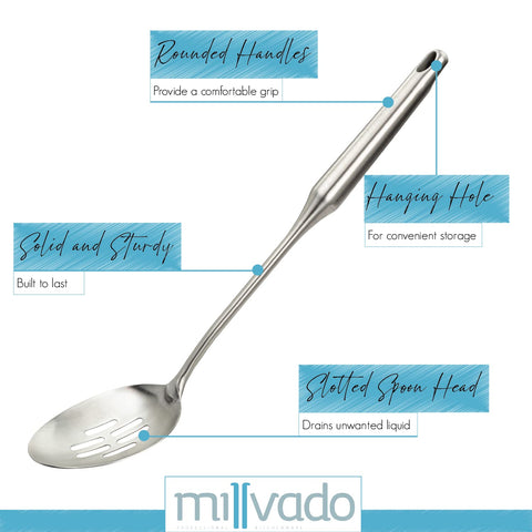 Millvado cuchara metálica resistente para uso diario.