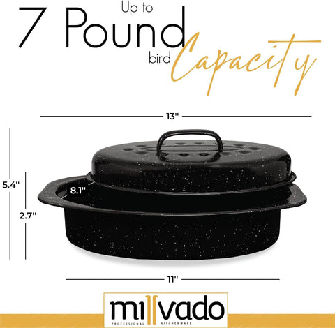 Tapa para bandeja ovalada Millvado, mantiene humedad para carnes jugosas.