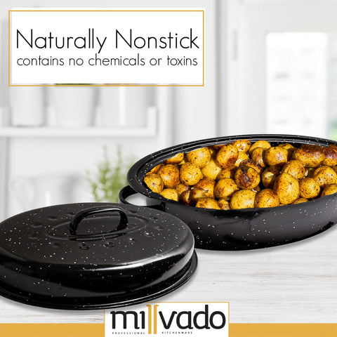 Millvado pan de granito no reactivo con alimentos ácidos.