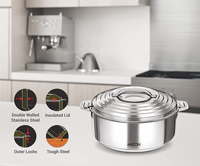 Milton Galaxia 2500 diseño plateado elegante para mesa o buffet.
