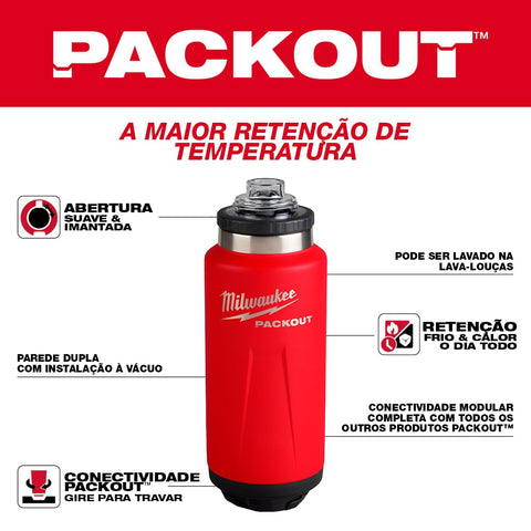 Capacidad de 24 onzas de Milwaukee Packout para bebidas durante el día