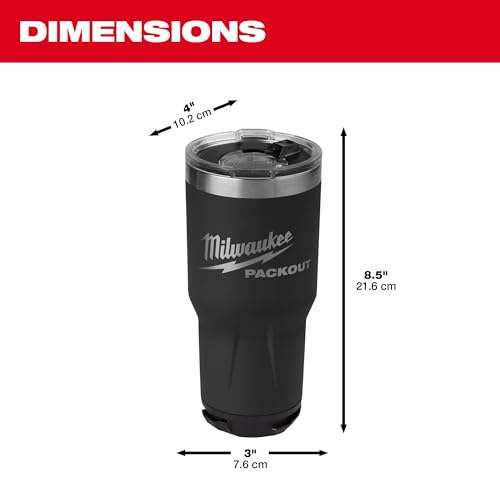 Milwaukee Packout 890 ml negro, aislamiento doble que mantiene la temperatura.