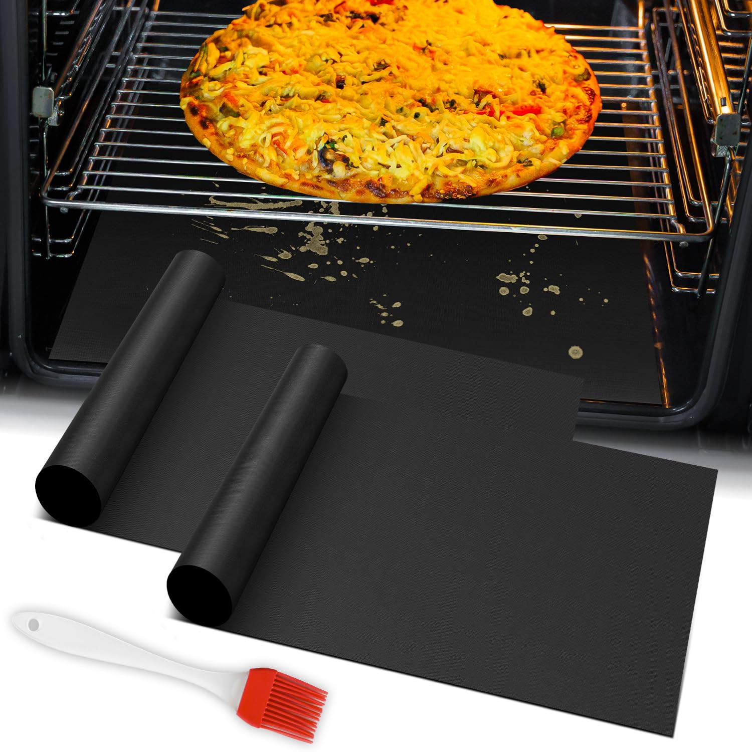 Mimekitchen cubre fondo de horno rectangular para evitar derrames.