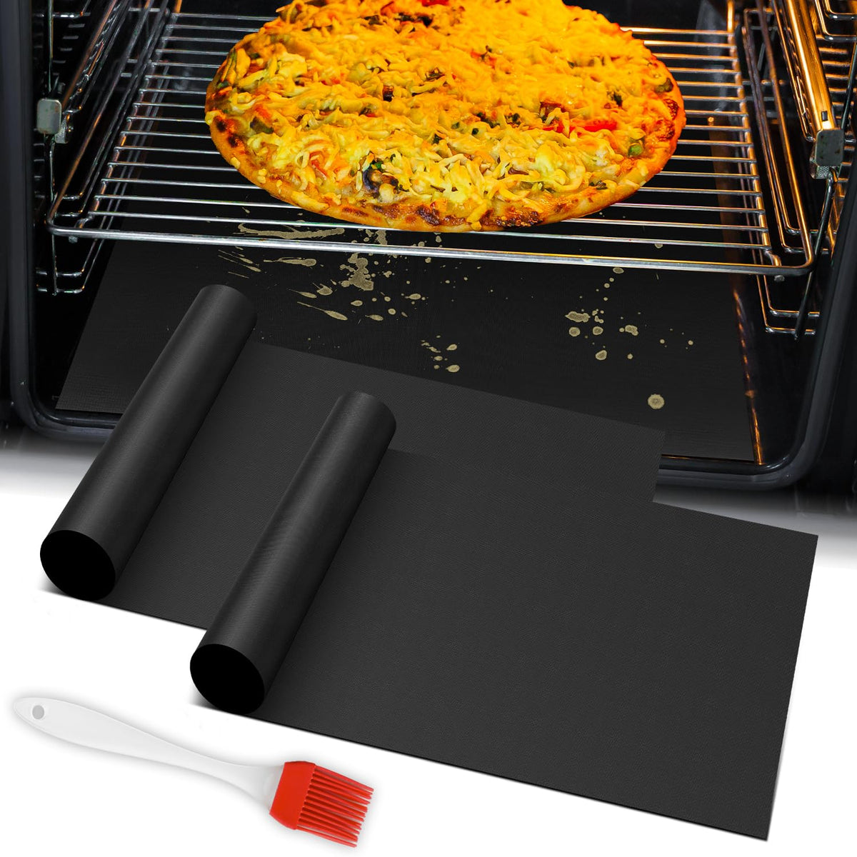 Mimekitchen cubre fondo de horno rectangular para evitar derrames.
